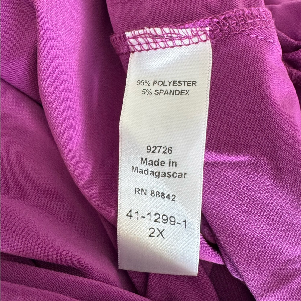 NWT CATHERINES 2X Purple Blouse Top (Fits more like a 3X or 4X) - Picture 6 of 6